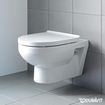 Duravit Durastyle Ensemble de WC suspendu sans bride avec abattant frein de chute, lave-mains 1 trou 36x22cm blanc et robinet chrome SW491618