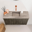 Mondiaz JOYA-DLUX 70cm toiletmeubel - kleur Shadow - Wastafel FAYE positie Midden Zonder kraangat kleur Oza. SW1425024