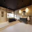 MONDIAZ VICA-DLUX Ensemble meuble de salle de bains - 100cm - meuble bas dark grey - 2 tiroirs - lavabo encastré cloud à droite - sans trous de robinetterie - version haute 60cm - frape SW1088678