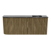 Mondiaz JOYA-DLUX 101.6cm toiletmeubel - ronding links kleur Dusk - Wastafel FAYE positie Rechts 1 kraangat kleur Lava. SW1423266