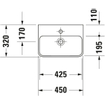 Duravit Me by starck fontein 450x155x320mm zonder kraangat met overloop wit 0293428