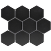 The Mosaic Factory Barcelona mozaïektegel - 25.6x29.6cm - wand en vloertegel - Zeshoek/Hexagon - Porselein Black Mat SW157763