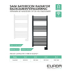 Eurom Sani-Towel radiateur sèche-serviettes électrique - 130x50cm - 1000 watts - WiFi - noir mat SW999860