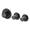 Robinet de baignoire encastré Brauer Gunmetal Edition - ensemble de douche - sortie de 20 cm - avec partie encastrable - 3 boutons lisses - douchette ronde 3 positions - PVD - gunmetal brossé SW715831