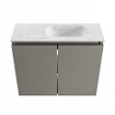 MONDIAZ TURE-DLUX Meuble de toilettes 60 cm Smoke. Lavabo EDEN Opalo position droite. Avec 1 trou de robinet. SW1104687