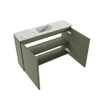 MONDIAZ TURE-DLUX Meuble de toilette 80 cm Army. Lavabo EDEN Glace position milieu. Avec 1 trou de robinet. SW1103139
