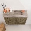Mondiaz JOYA-DLUX 61.6cm toiletmeubel - ronding links kleur Dusk - Wastafel FAYE positie Rechts 1 kraangat kleur Oza. SW1426007