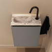 MONDIAZ TURE-DLUX Meuble toilette - 40cm - Smoke - EDEN - vasque Glace - position gauche - 1 trou de robinet SW1103553