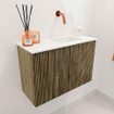 Mondiaz JOYA 60cm toiletmeubel - kleur Dusk - Wastafel FAYE positie Rechts Zonder kraangat kleur Talc. SW1421595