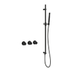 Fortifura Nebbio Badcombinatie-set - thermostaatkraan - glijstang met geïntegreerde wandaansluitbocht - metalen doucheslang - staaf handdouche - badvulcombinatie - mat zwart SW1238025