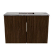 Mondiaz JOYA-DLUX 60cm meuble de salle de bains - couleur Walnut - Vasque FAYE position Milieu 1 trou de robinet couleur Sombra. SW1424704