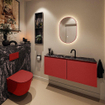 MONDIAZ TURE-DLUX Meuble toilette - 120cm - Fire - EDEN - vasque Lava - position centrale - 1 trou de robinet SW1103790