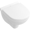 Villeroy & Boch O.novo Compact Pack WC avec réservoir encastrable, WC suspendu à fond creux et abattant frein de chute et déclipsable, plaque de commande verticale Blanc SW158850
