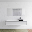 Mondiaz Lagom Meuble salle de bains 170x30.9x45cm Solid Surface Urban 2 tiroirs avec lavabo BINX vasque à poser Droite 1 trou de robinet SW409379