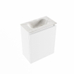 MONDIAZ TURE-DLUX Meuble toilette - 40cm - Talc - EDEN - vasque Ostra - position centrale - sans trou de robinet SW1104669