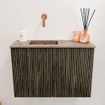 Mondiaz JOYA-DLUX Meuble WC 60cm - couleur Shadow - Lavabo FAYE position Gauche Sans trou de robinet couleur Arena. SW1424790