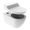 Geberit AquaClean Tuma Comfort WC-douche Sans bride Mural plaque de recouvrement inox brossé avec commande murale Blanc brillant SW809477