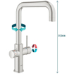 GROHE Red New Robinet d'eau bouillante 3-en-1 avec bec U et chauffe-eau L-size inox SW108063