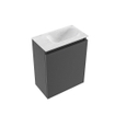 MONDIAZ TURE-DLUX Meuble toilette - 40cm - Dark Grey - EDEN - vasque Opalo - position droite - 1 trou de robinet SW1104242