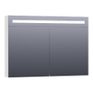 BRAUER Double Face Spiegelkast - 140x70x15cm - verlichting - geintegreerd - 3 links- rechtsdraaiende spiegeldeur - MDF - mat wit SW86391