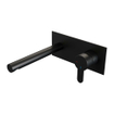 BRAUER Black Edition Wastafelmengkraan inbouw - rechte uitloop links - hendel plat smal - inclusief inbouwdeel - afdekplaat - model D 1 - mat zwart SW385403