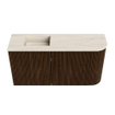 Mondiaz JOYA-DLUX 81.6cm toiletmeubel - ronding rechts kleur Walnut - Wastafel FAYE positie Links Zonder kraangat kleur Meli. SW1424436