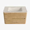 Mondiaz CIRO-DLUX Badkamermeubelset - 80x45x50cm - Solid surface wastafel Meli - 1 wasbak Midden - 1 kraangat - 2 lades - Oak SW1531377