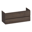 BRAUER Solution Wastafelonderkast - 120x46x50cm - 2 softclose greeploze lades - 1 sifonuitsparing - hout - black oak SW393115