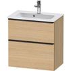 Duravit D-neo Meuble sous vasque 61x37.2x62.5cm 2 tiroirs Chêne naturel mat SW641005