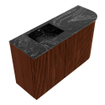 Mondiaz JOYA-DLUX Meuble de toilette 71,6cm - arrondi droit couleur Ruby - Lavabo FAYE position Gauche Sans trou de robinet couleur Lava. SW1423646