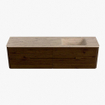 Mondiaz CIRO-DLUX Badkamermeubelset - 180x45x50cm - Solid surface wastafel Arena - 1 wasbak Rechts - zonder kraangaten - 4 lades - Walnut SW1530474