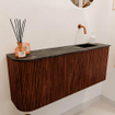 Mondiaz JOYA-DLUX Meuble de salle de bains - 101,6cm - arrondi gauche couleur Ruby - Vasque FAYE position droite Sans trou de robinet couleur Lava SW1423669