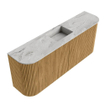 Mondiaz JOYA-DLUX Meuble de salle de bains 103,2cm - arrondis gauche et droite couleur Oak - Vasque FAYE position Milieu 1 trou de robinet couleur Glace SW1422039