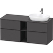 Duravit D-neo Meuble sous vasque 140x55x66.4cm 4 tiroirs Graphite mat SW641237