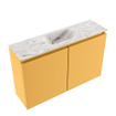 MONDIAZ TURE-DLUX Meuble de toilette 80cm Ocher. Lavabo EDEN Glace position centrale. Sans trou de robinet. SW1103439