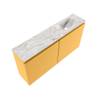 MONDIAZ TURE-DLUX Meuble toilette - 100cm - Ocher - EDEN - vasque Glace - position droite - sans trou de robinet SW1103406