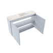 MONDIAZ TURE-DLUX Meuble toilette - 80cm - Clay - EDEN - vasque Frappe - position centrale - 1 trou de robinet SW1102686