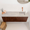 Mondiaz JOYA-DLUX 100cm meuble de salle de bains - couleur Ruby - Vasque FAYE position Droite Sans trou de robinet couleur Glace. SW1423556