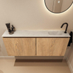 MONDIAZ TURE-DLUX Meuble toilette - 120cm - Washed Oak - EDEN - vasque Opalo - position droite - 1 trou de robinet SW1104623