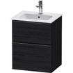 Duravit D-neo Meuble sous vasque 51x40.2x62.5cm 2 tiroirs Chêne (noir) mat SW641171