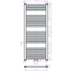 Royal Plaza Sorbus r radiator 50x120 n25 420w recht met midden aansluiting grijs metallic GA30896
