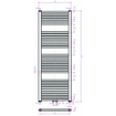 Royal Plaza Sorbus r radiator 50x140 496w recht met midden aansluiting grijs metallic GA30912