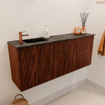Mondiaz JOYA-DLUX 100cm meuble de salle de bains - couleur Ruby - Vasque FAYE position Gauche 1 trou de robinet couleur Lava. SW1423633