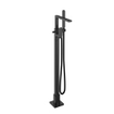 Robinet de baignoire Hotbath Gal - bec pivotant - montage au sol - gunmetal PVD brossé SW656141