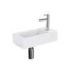 Fortifura Fuente fonteinset - 36x18.5x9cm - 1 kraangat - solid surface - fonteinkraan chroom - mat wit SW1111563