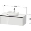 Duravit ketho 2 meuble sous lavabo avec plaque de console et 1 tiroir 120x55x45.9cm avec poignée anthracite graphite mat SW773114
