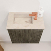 Mondiaz JOYA-DLUX Meuble de salle de bains 40cm - couleur Shadow - Vasque FAYE position Gauche 1 trou de robinet couleur Frappe. SW1422685