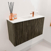 Mondiaz JOYA 70cm toiletmeubel - kleur Shadow - Wastafel FAYE positie Midden 1 kraangat kleur Talc. SW1421405