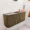 Mondiaz JOYA-DLUX 93.2cm toiletmeubel - ronding links en rechts kleur Dusk - Wastafel FAYE positie Midden 1 kraangat kleur Oza. SW1426024