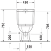 Duravit Serie 1930 staand toilet 38x39x65cm duoblok zonder reservoir diepspoel PK wit TWEEDEKANS OUT14619
